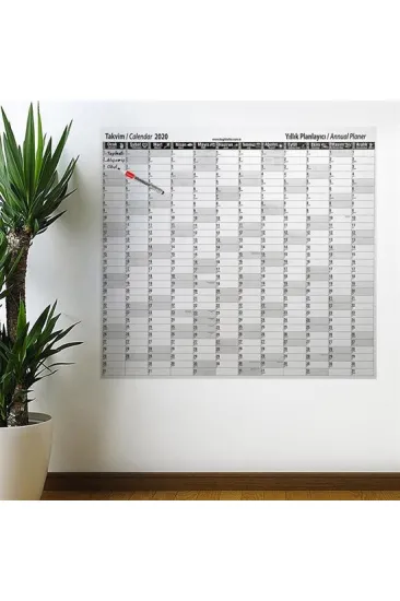 2020 Yıllık Planlayıcı Manyetik Duvar Stickerı Takvim 110x100 cm (5637)