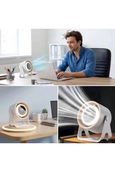 6 Kademeli Şarjlı Masaüstü Fan – Dijital LED Ekranlı, Oynar Başlıklı, LED Işıklı, Askılı ve Duvara Monte Edilebilir Fan K6 (5637) 6 Kademeli Şarjlı Masaüstü Fan – Dijital LED Ekranlı, Oynar Başlıklı, LED Işıklı, Askılı ve Duvara Monte Edilebilir Fan K6 (5637)