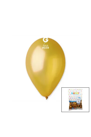 GM-110-39 METALİK - ALTIN BALON 11'' - 28CM - 100 PARÇA (5637)