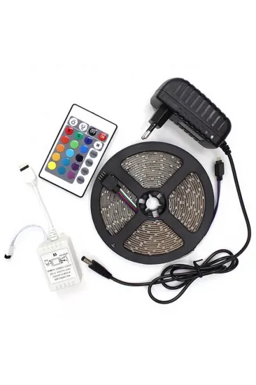 Şerit Led 5 Metre Kumandalı Animasyonlu RGB (5637) Şerit Led 5 Metre Kumandalı Animasyonlu RGB (5637)