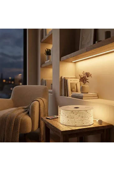 100MT 3000K - GÜN IŞIK DIŞ MEKAN ŞERİT LED 220V 120LED 348983 (5637)