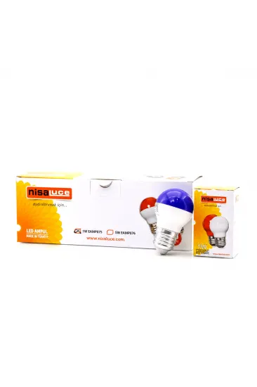 10 ADET 1W E27 MAVİ YUVARLAK GECE LAMBASI LED AMPUL EAMP-075 (5637)
