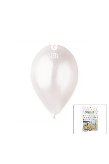 GM-110-28 METALİK - BEYAZ BALON 11'' - 28CM - 100 PARÇA (5637)