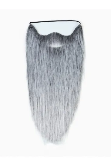 Gri Renk Lastikli Uzun Takma Sakal 40 cm (5637)