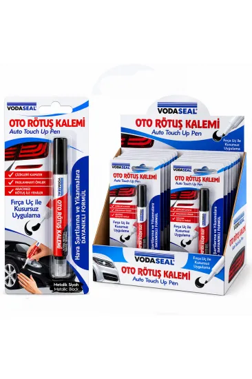 12 ADET METALİK SİYAH OTO RÖTUŞ KALEM FIRÇA UÇ 5ML (5637) 12 ADET METALİK SİYAH OTO RÖTUŞ KALEM FIRÇA UÇ 5ML (5637)