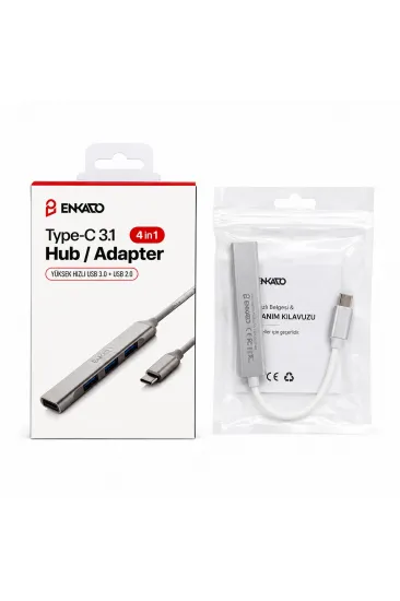 TYPE-C 3.1 GİRİŞ 4IN1 USB ÇOĞALTICI 4 ANAHTARLI PORT - HI-SPEED USB 3.0 - USB 2.0 HUB ADAPTÖR EKD-TP50 (5637)