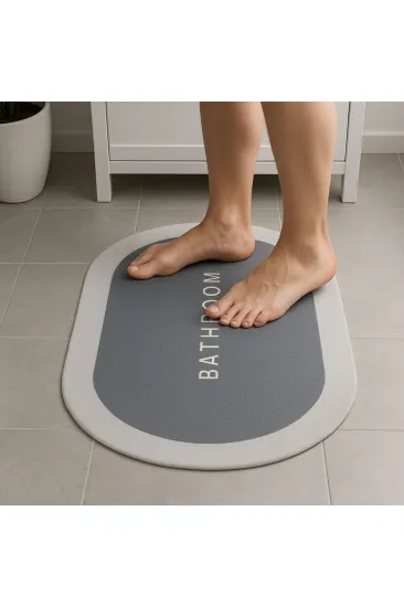 Sihirli Süper Su Emici Kaymaz Tabanlı Oval Paspas 40*60 cm (5637) Sihirli Süper Su Emici Kaymaz Tabanlı Oval Paspas 40*60 cm (5637)