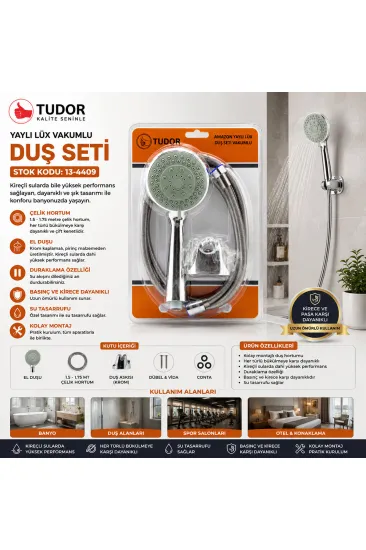 VAKUMLU - KROM LÜKS DUŞ SETİ METAL YAYLI HORTUM=150CM MAFSAL (5637) VAKUMLU - KROM LÜKS DUŞ SETİ METAL YAYLI HORTUM=150CM MAFSAL (5637)