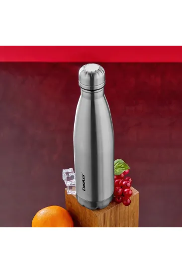 500ML KROM ŞİŞE TERMOS PASLANMAZ ÇELİK - KAYDIRMAZ TPR TABAN (5637)