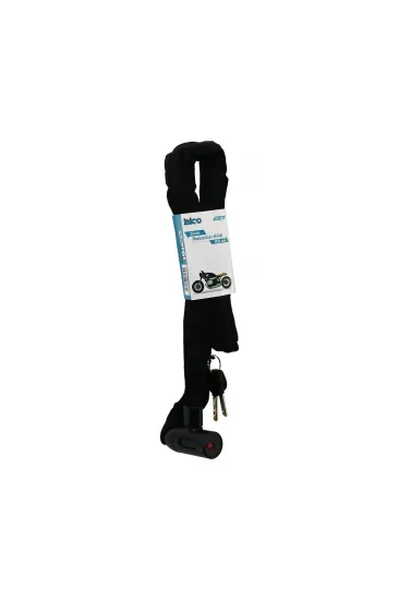 ZİNCİRLİ ANAHTARLI  MOTOR - BİSİKLET KİLİT BEZ KILIFLI AÇ-KAPA KİLİT KAPAK 150CM (5637)