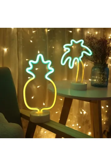 Dekoratif Ananaslı Neon Led Masa Ve Gece Lambası Hediyelik Lamba (5637)