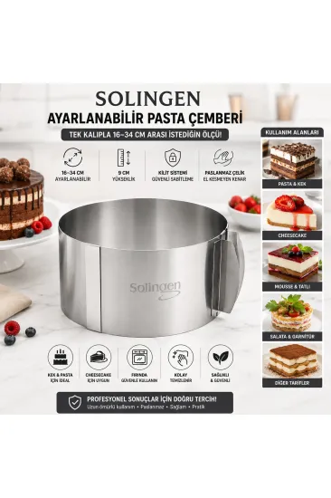 AYARLANABİLİR METAL KEK KALIP 16-34CM (5637) AYARLANABİLİR METAL KEK KALIP 16-34CM (5637)