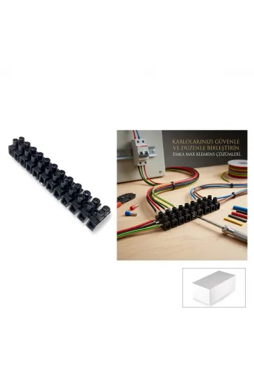50 ADET SİYAH PLASTİK SIRA KLEMENS (5637)