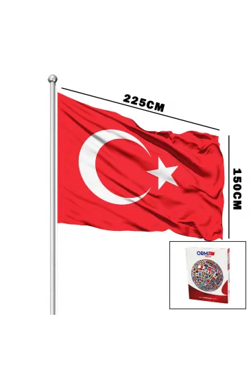 TÜRK BAYRAĞI ALPAKA KUMAŞ 150X225CM (5637)