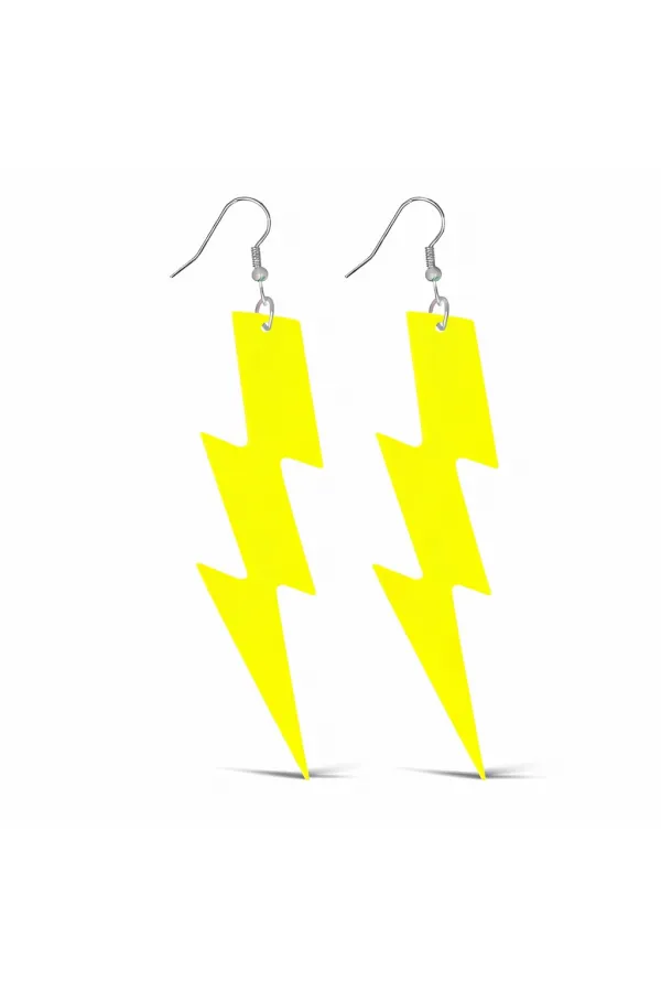 80’ler 90'lar Retro Neon Sarı Şimşek Küpe 10 cm (5637) 80’ler 90'lar Retro Neon Sarı Şimşek Küpe 10 cm (5637)