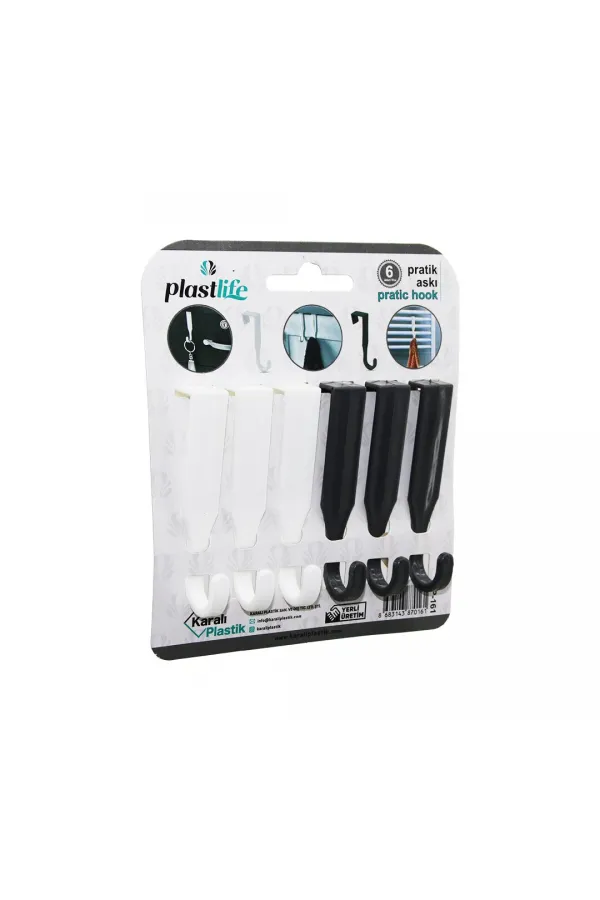 6PCS - TEK KOLLU ÇOK AMAÇLI - TAK ÇIKAR PRATİK PLASTİK ASKI (5637) 6PCS - TEK KOLLU ÇOK AMAÇLI - TAK ÇIKAR PRATİK PLASTİK ASKI (5637)
