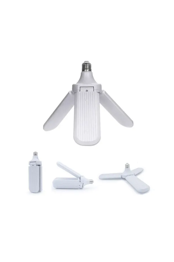 3 KOLLU PERVANE MODELİ BEYAZ LED LAMBA AMPUL 24W - E27 (5637)