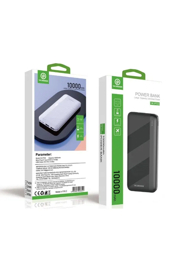 Mikro Type-C USB Hızlı Şarj Edebilen 10000 mAh Powerbank (5637)