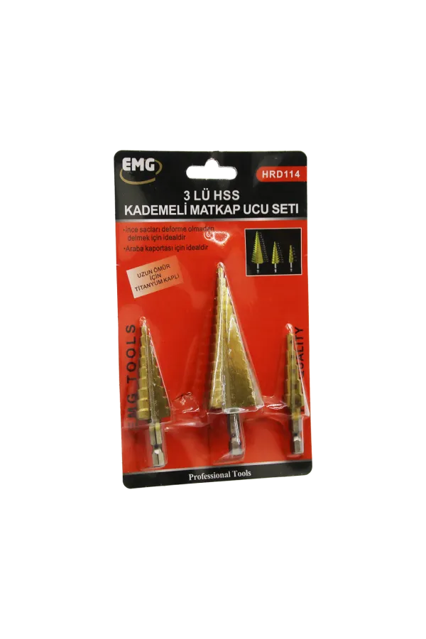3 PARÇA HSS KADEMELİ MATKAP UCU SET (5637) 3 PARÇA HSS KADEMELİ MATKAP UCU SET (5637)