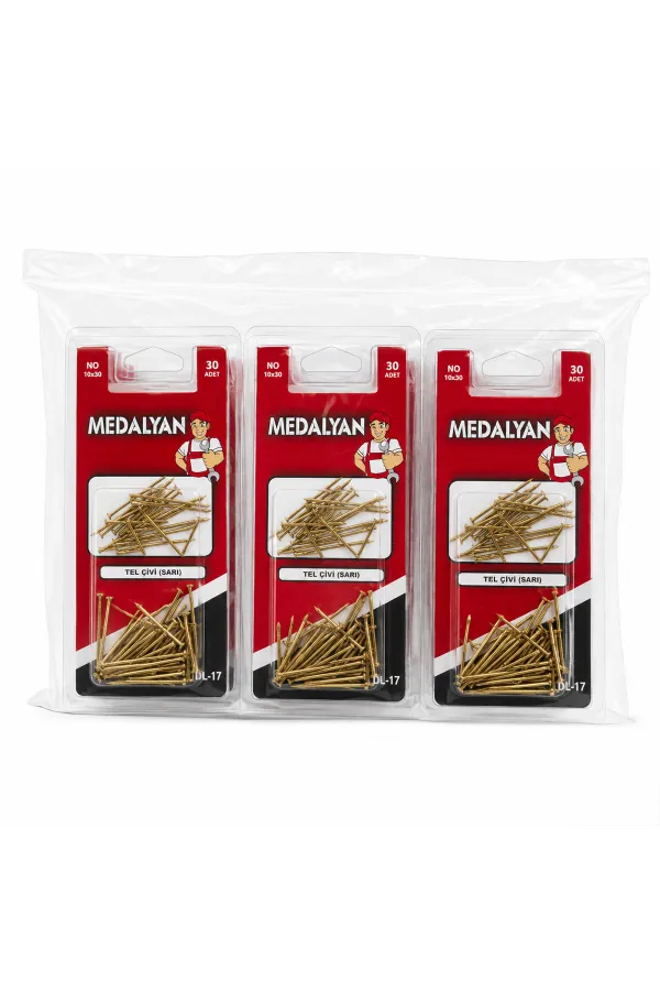 360 ADET 10X30 SARI TP ÇELİK TEL ÇİVİ 12X30PCS (5637)