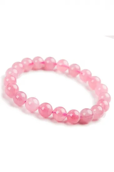 Öğrenci Bilekliği - Pembe Kuvars Doğal Taş