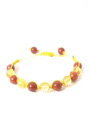 Sitrin Kırmızı Jasper Örme Bileklik 8 Mm Sitrin Kırmızı Jasper Örme Bileklik 8 Mm