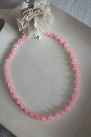 ÇOKGEN PEMBE KUVARS DOĞAL TAŞ KOLYE ÇOKGEN PEMBE KUVARS DOĞAL TAŞ KOLYE