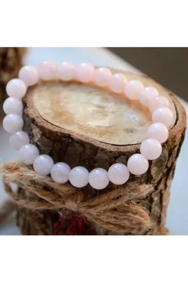 Pembe Kuvars Doğal Taş Bileklik 8 Mm Pembe Kuvars Doğal Taş Bileklik 8 Mm