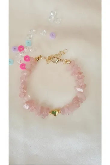 Pembe Kuvars Dogal Tas Bileklik Pembe Kuvars Dogal Tas Bileklik