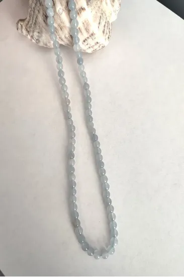SERTİFİKALI 4 mm Mavi Kuvars Doğaltaş Kolye SERTİFİKALI 4 mm Mavi Kuvars Doğaltaş Kolye