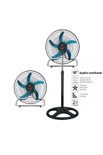 Sanayi Tipi Ayaklı Vantilatör - 5 Metal Kanatlı - 18 İnç 46 cm Sanayi Tipi Ayaklı Vantilatör - 5 Metal Kanatlı - 18 İnç 46 cm