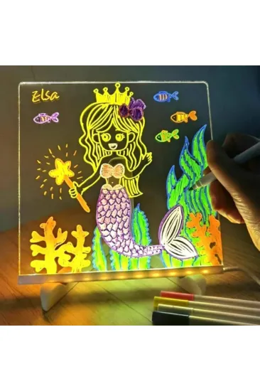 LED Aydınlatmalı Yazı ve Çizim Tahtası - Küçük Boy 20x20 cm LED Aydınlatmalı Yazı ve Çizim Tahtası - Küçük Boy 20x20 cm