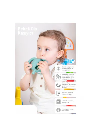 Koyu Yeşil Bebek Silikon Diş Kaşıyıcı