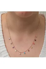 Gümüş Renkli Damla Taşlı Şans Kadın Kolye Gümüş Renkli Damla Taşlı Şans Kadın Kolye