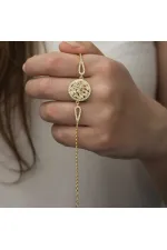 Gümüş Gold Baget Taşlı Bileklik