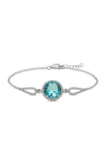 Gümüş Aquamarine Bayan Bileklik Gümüş Aquamarine Bayan Bileklik