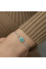 Gümüş Aquamarine Bayan Bileklik Gümüş Aquamarine Bayan Bileklik