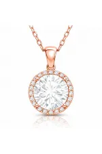 Gümüş Rose Yuvarlak Montür Kadın Kolye Gümüş Rose Yuvarlak Montür Kadın Kolye