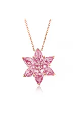 Gümüş Rose Pembe Lotus Çiçeği Kolye Gümüş Rose Pembe Lotus Çiçeği Kolye