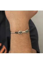 Gümüş Kazaziye Örgü Bileklik