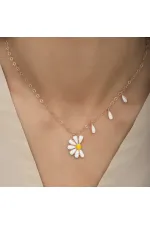 Gümüş Rose Papatya Seviyor Sevmiyor Bayan Kolye Gümüş Rose Papatya Seviyor Sevmiyor Bayan Kolye
