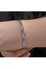 Gümüş Baget Taşlı Kadın Bileklik
