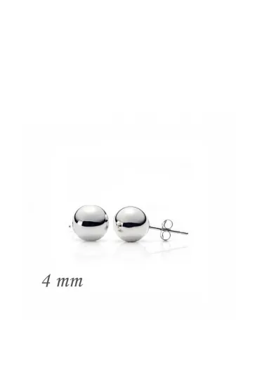 Gümüş Top Küpe - 4 mm