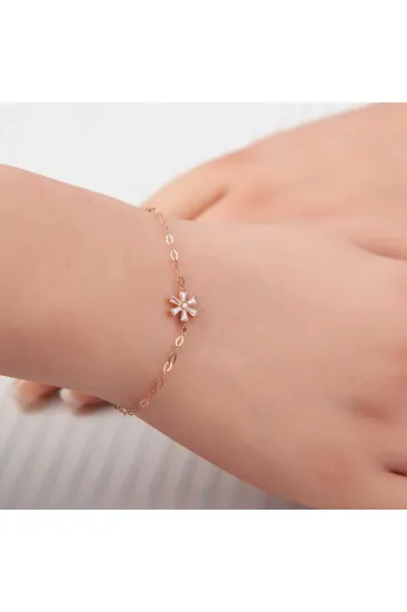 Gümüş Rose Çiçek Kadın Bileklik Gümüş Rose Çiçek Kadın Bileklik