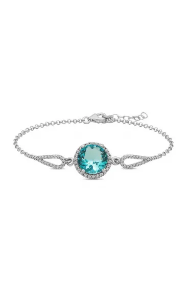 Gümüş Aquamarine Bayan Bileklik Gümüş Aquamarine Bayan Bileklik
