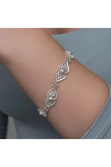 Gümüş Motif Esintisi Telkari Kadın Bileklik Gümüş Motif Esintisi Telkari Kadın Bileklik