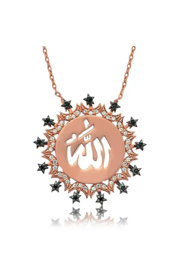 Gümüş Allah Yazılı Bayan Kolye