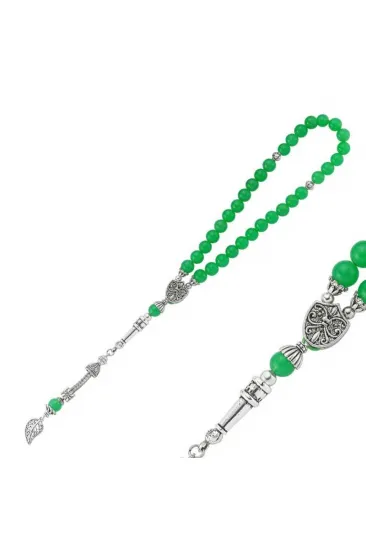 Doğaltaş Metal Püsküllü Aventurin Taşlı Tesbih Doğaltaş Metal Püsküllü Aventurin Taşlı Tesbih