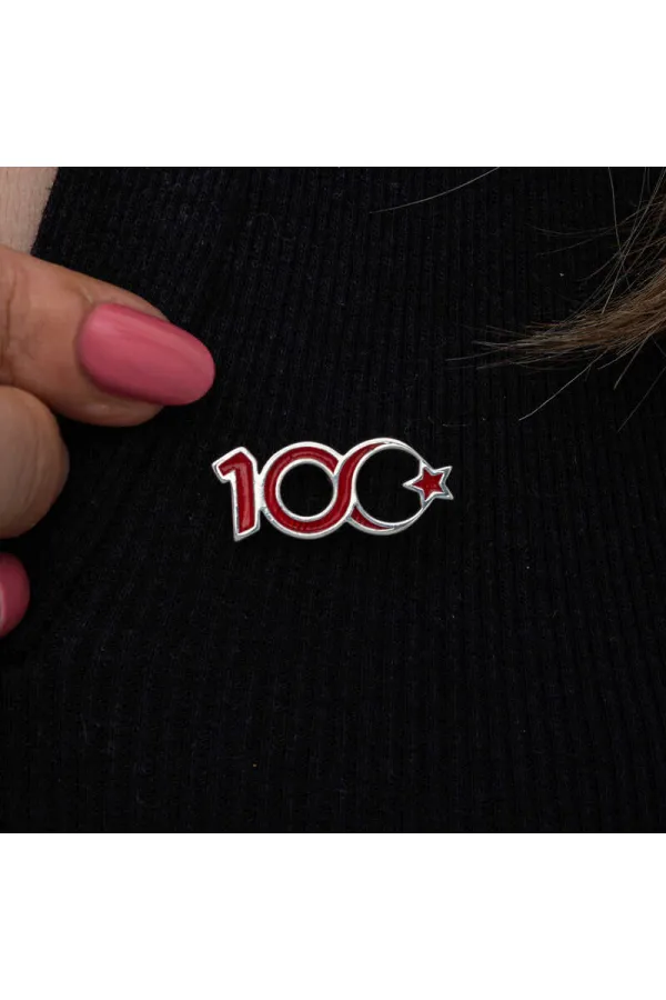 Gümüş Ay Yıldız 100.Yıl Rozet