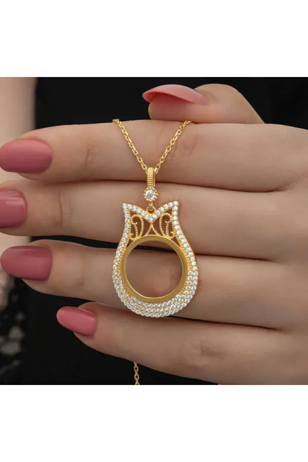 Gümüş Gold Kaplama Çeyrek Altın Takılabilen Kadın Kolye Gümüş Gold Kaplama Çeyrek Altın Takılabilen Kadın Kolye
